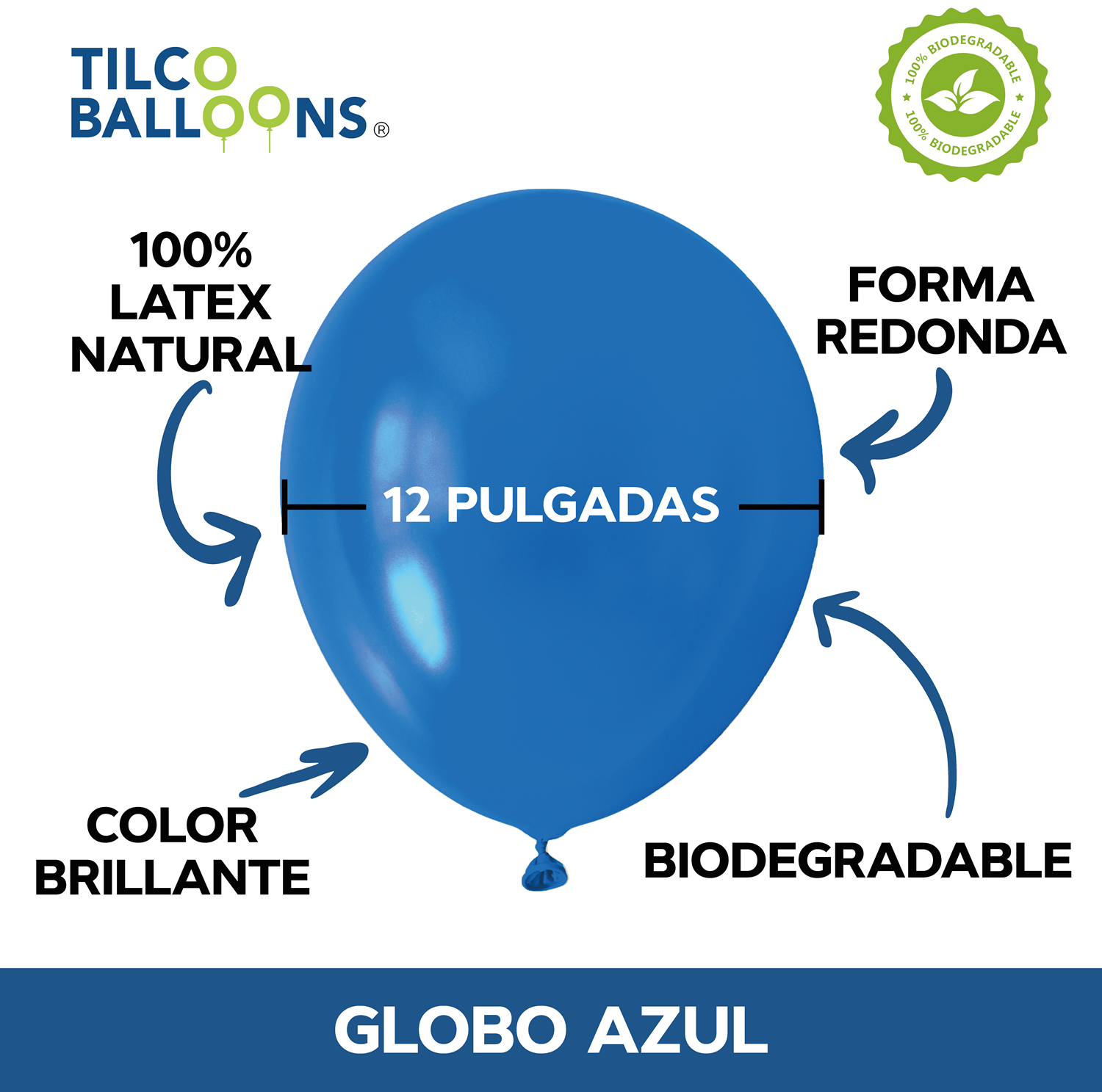 Globos verdes de 12 pulgadas (3000 pzas) - Tilco Balloons