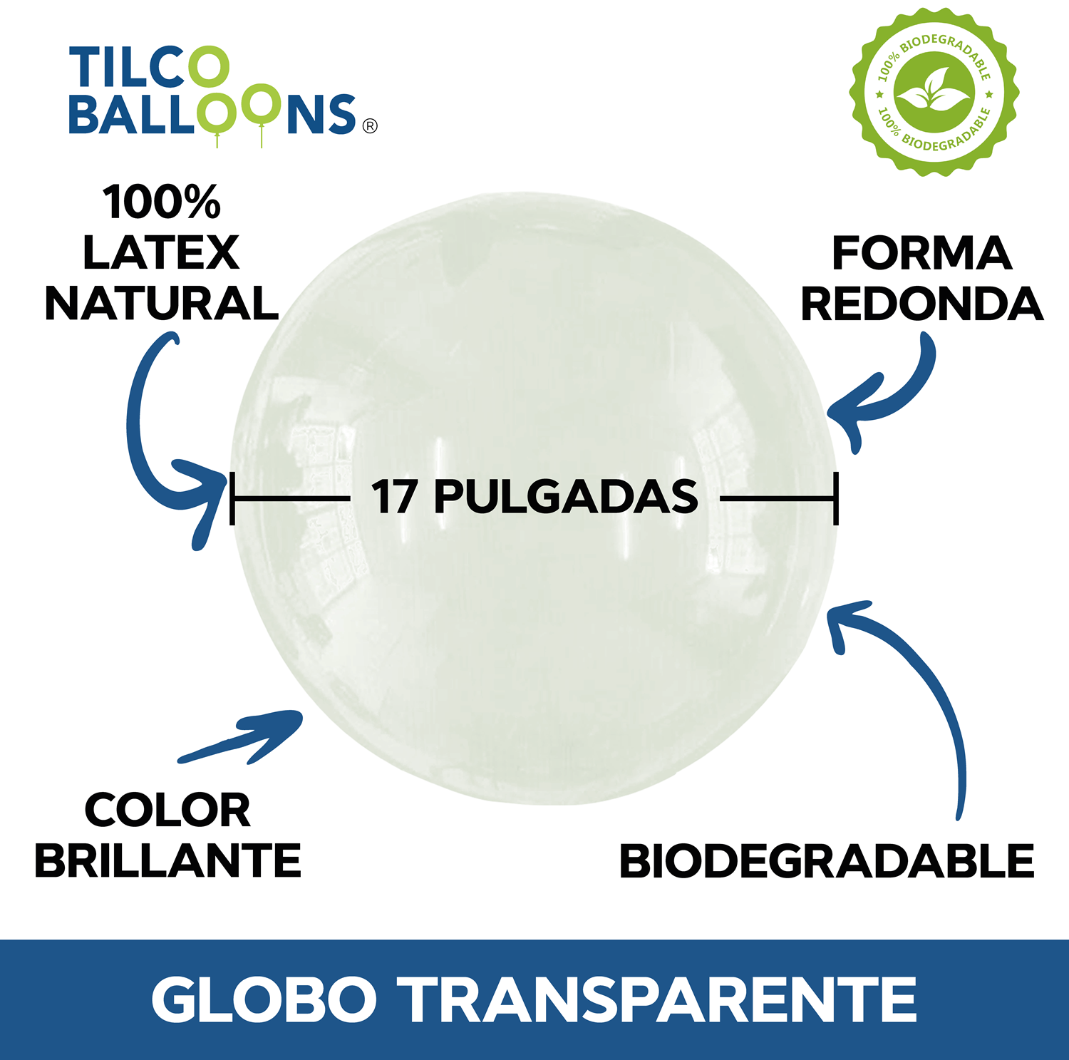 Globos negros de 17 pulgadas (1000 pzas) - Tilco Balloons